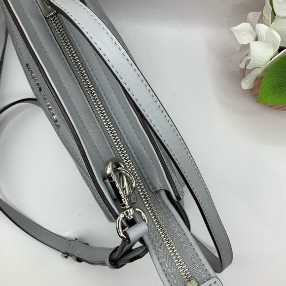 Michael Kors Selma Satchel Gray Chevron Leather Crossbody Bag Purse - Picture 5 of 12